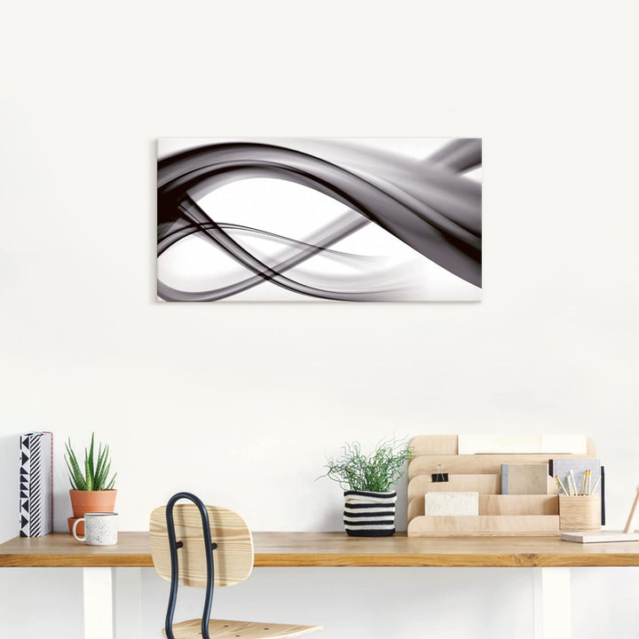 ARTland Leinwandbilder Wandbild Bild auf Leinwand 60x30 cm Abstrakte Bilder Gegenstandslos S7KQ Schw