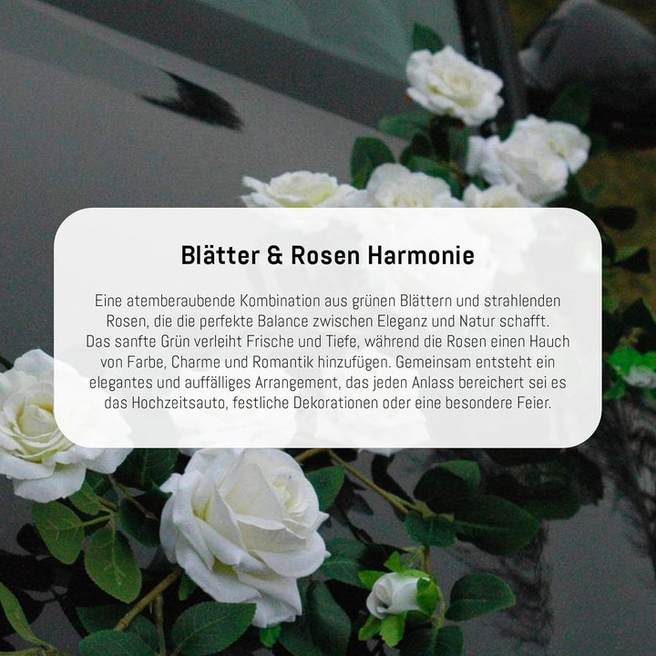 Rosen Girlande Braut Paar Rose Deko Dekoration Autoschmuck Hochzeit Car Auto Wedding ®Auto-schmuck D