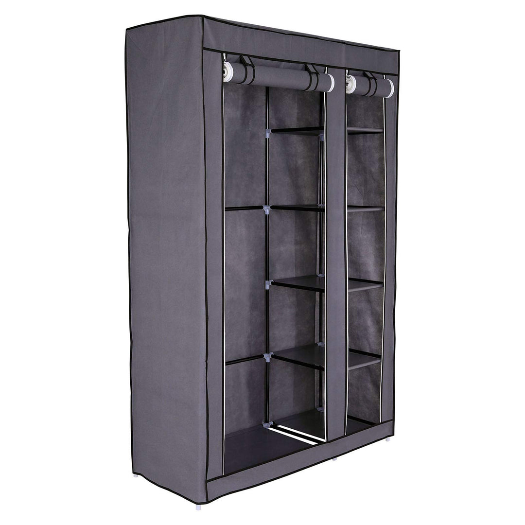 dibea Faltbarer Stoff-Kleiderschrank 175x110x45 cm, grau 175x110x45 cm Grau, 175x110x45 cm Grau