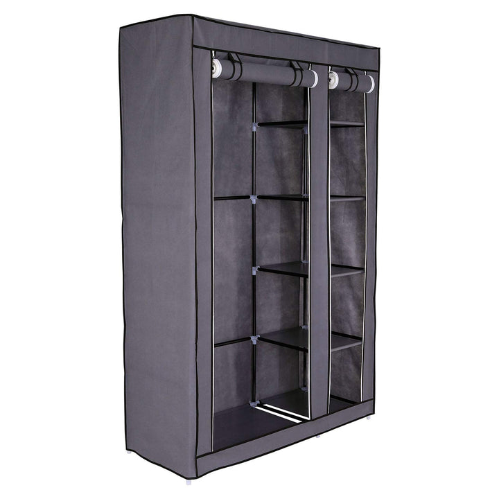 dibea Faltbarer Stoff-Kleiderschrank 175x110x45 cm, grau 175x110x45 cm Grau, 175x110x45 cm Grau