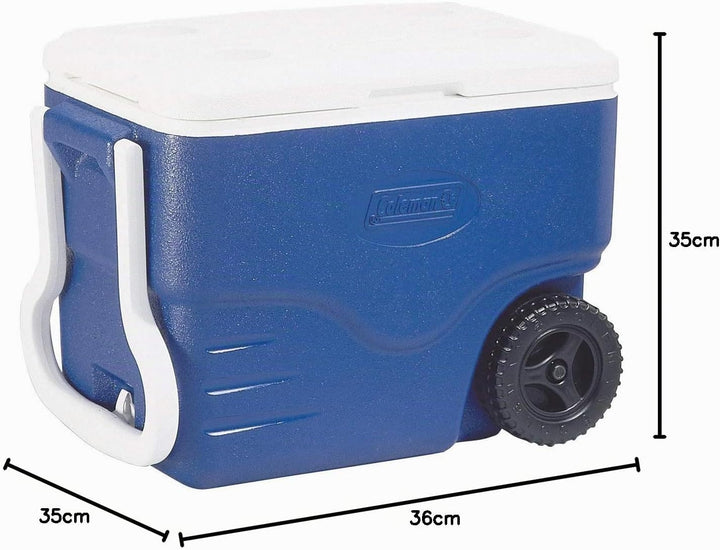 Coleman Passive Kühlbox 40 QT Performance Wheeled Cooler, Thermobox 37.5 L Fassungsvermögen, Mobile