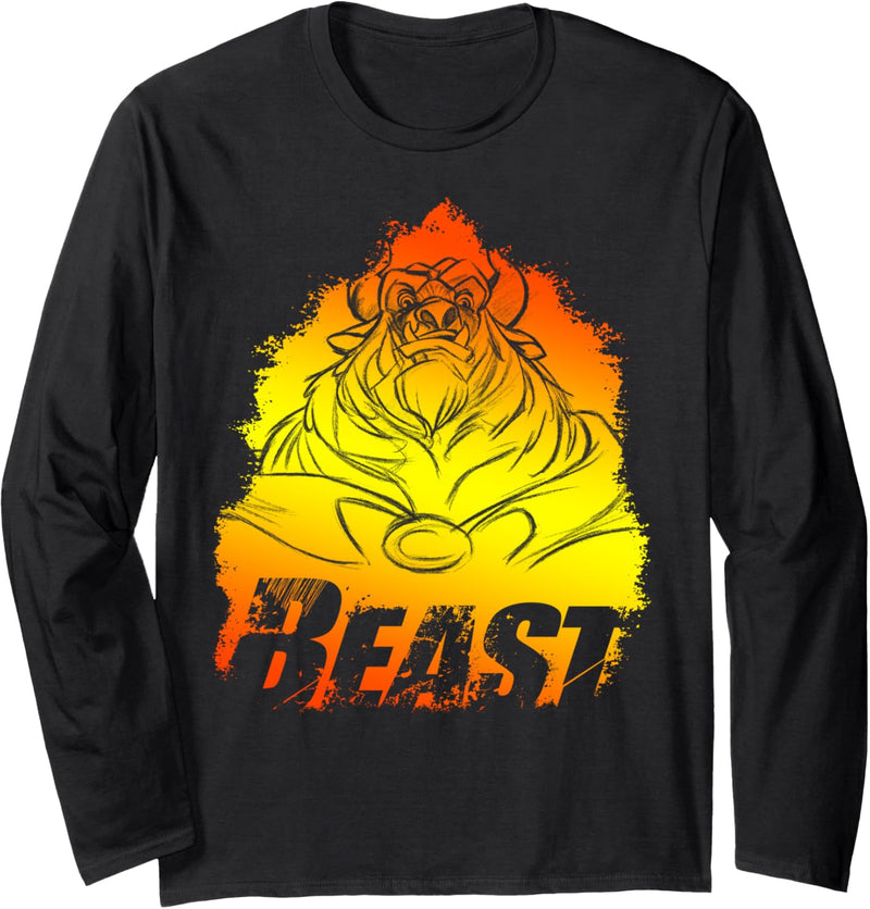 Disney Beauty And The Beast Fire Glow Portrait Langarmshirt