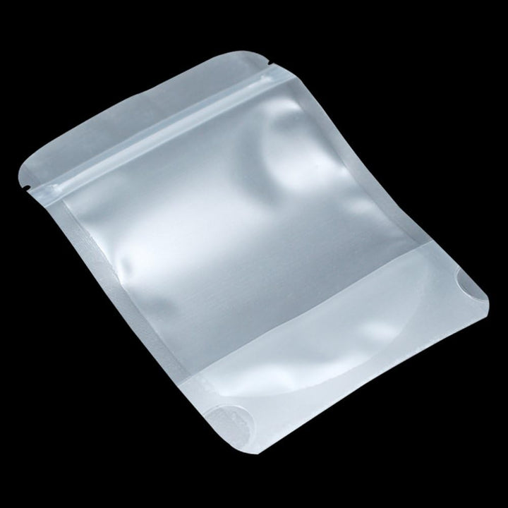 WACCOMT Pack 100 Stück Wiederverschliessbare Aufstehen Lebensmittelbeutel Matt Transparent Musterbeu