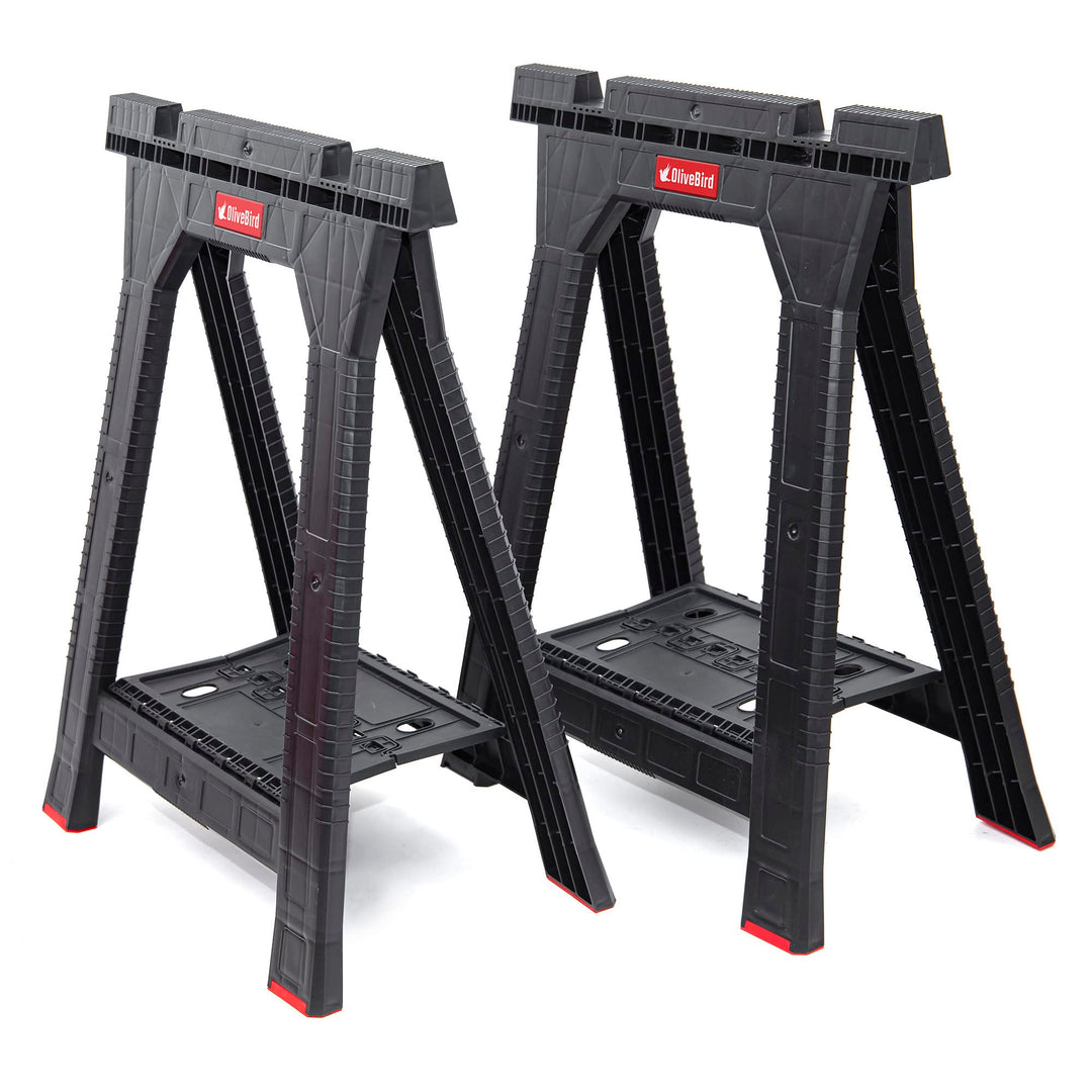 OliveBird Arbeitsbock Set, klappbarer Unterstellbock mit Sägebock-Funktion und Werkzeug-Ablage, bela