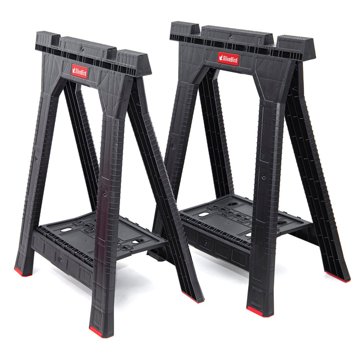 OliveBird Arbeitsbock Set, klappbarer Unterstellbock mit Sägebock-Funktion und Werkzeug-Ablage, bela