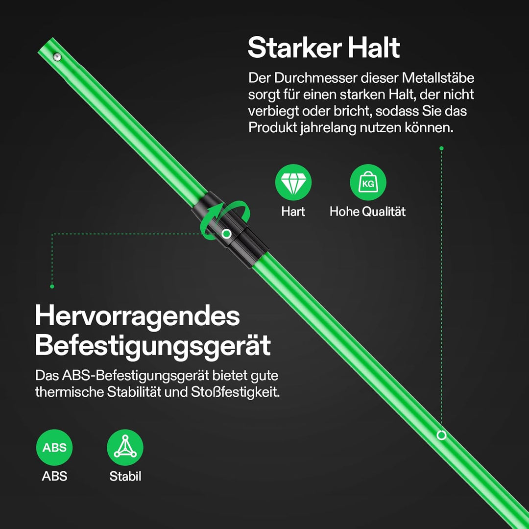 VIVOSUN 4er-Packung Grüne Stangen, Growzelt Höhes CFM-Set, Grüne Pole von 60-120cm, Geeignet für 60x