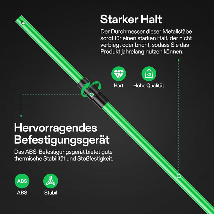 VIVOSUN 4er-Packung Grüne Stangen, Growzelt Höhes CFM-Set, Grüne Pole von 60-120cm, Geeignet für 60x