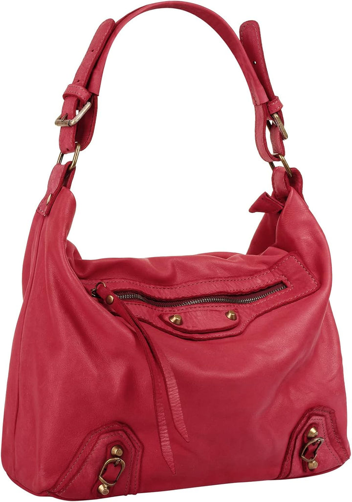 Samantha Look Shopper Echt Leder Damen | Made in Italy, geräumige Umhängetasche, Handtasche aus Lede