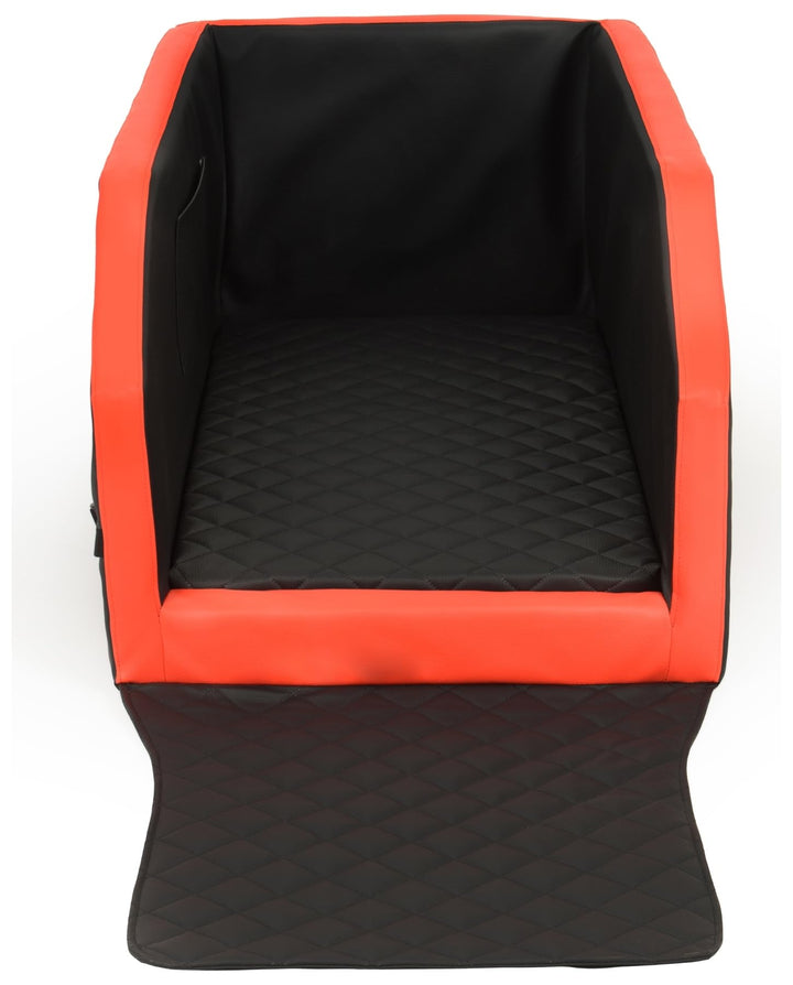 Velinda Autohundebett Hunde-Autositz Hundebett Rückbank Hundesitz Anschnallgurt 55x100 (Farbe: schwa
