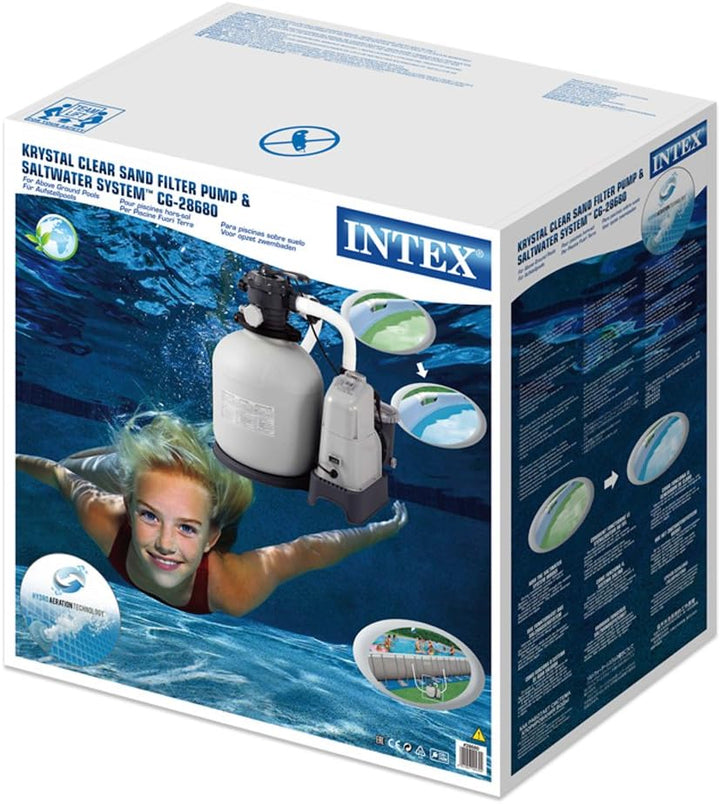 Intex Krystal Clear Sand Filter Pump - Poolreinigung - Sandfilteranlage - 8m³ - 220-240V (W/RCD) 2,2