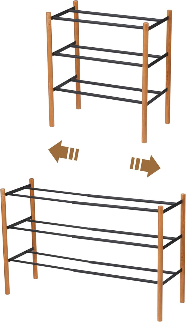 Expand. Shoe Rack - Plain - black Schwarz, Schwarz