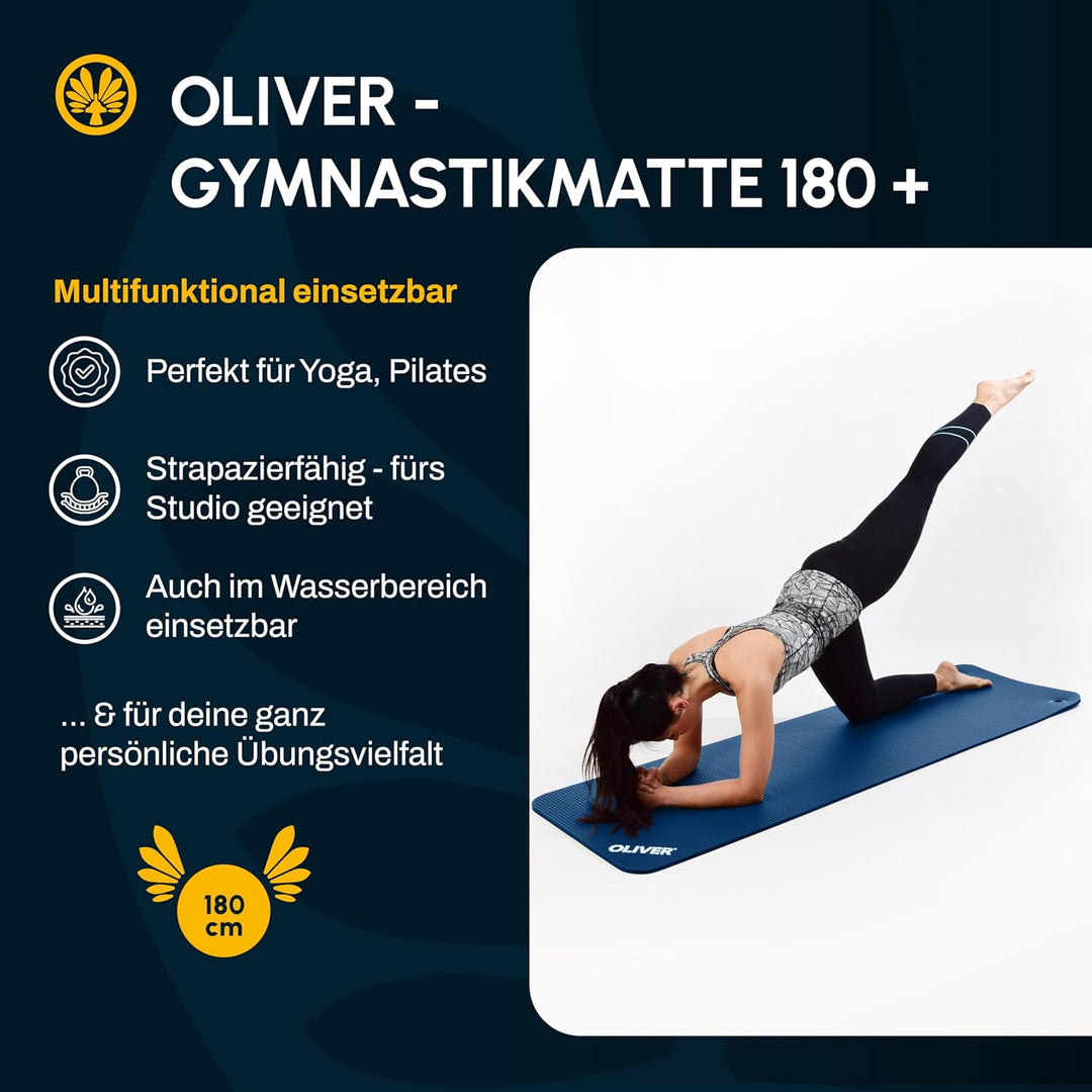 Oliver – rutschfeste Sportmatte mit Quer-Rillen – Yogamatte für Yoga, Pilates, Gymnastik & Fitness –