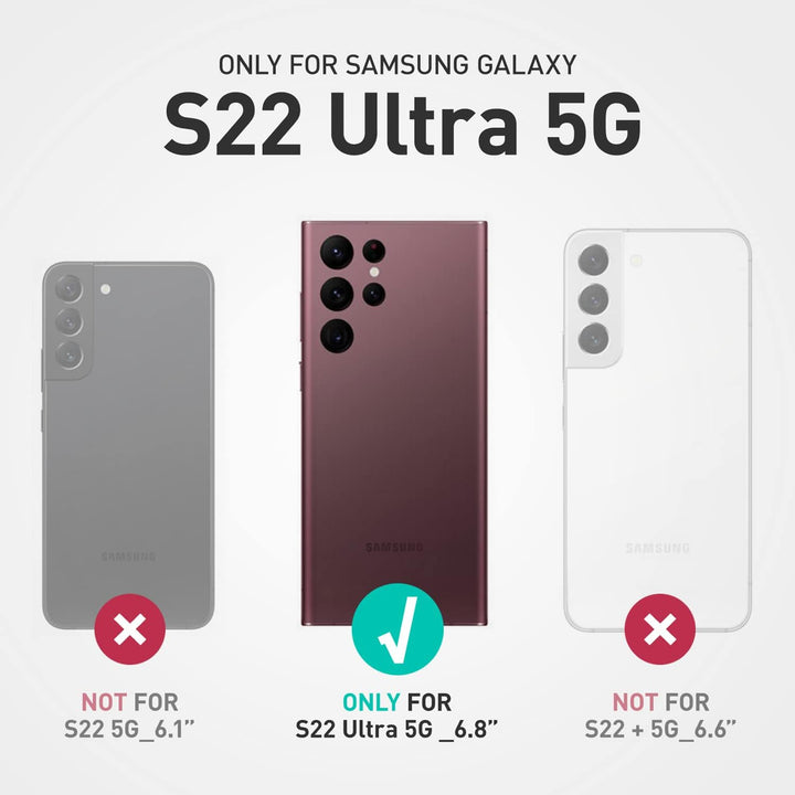 SUPCASE Schutzhülle für Samsung Galaxy S22 Ultra 5G (2022), 2 Displayschutzfolien vorne (ohne Folie