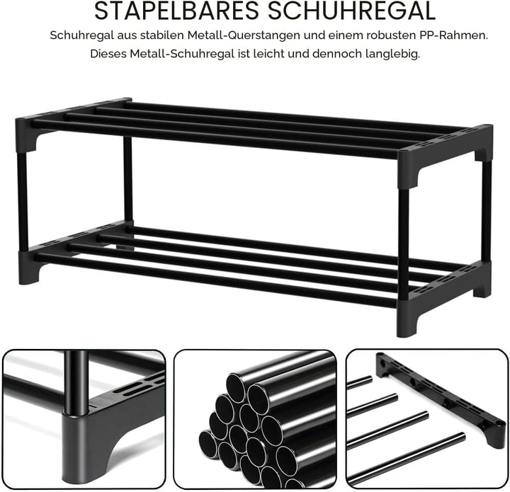 Schuhregal, 5-stöckiges Klein, Schlank Aufbewahrung, Anti-Rost-Beschichtung, geeignet für Schlafsaal