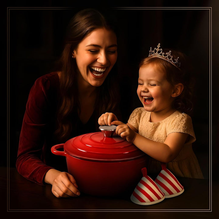 Brottopf 28 cm – Gusseisen Topf Brot Backen als Dutch Oven – Emaille Brotbacktopf &amp; Brotbackform – B