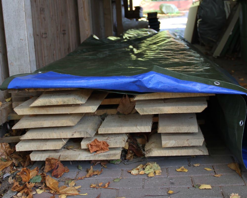 Allround Abdeckplane grün/blau 3x5 m 260 g/m² - Gewebeplane Industrieplane Schutzplane - universell
