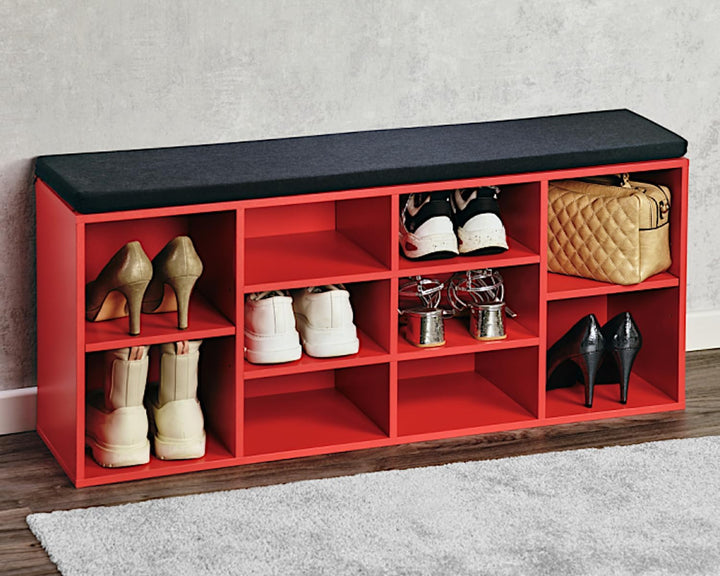 Kesper | Schuhschrank mit Sitzkissen, Material: Spanplatte, funiert, Masse: B 103,5 x H 48 x T 29,5