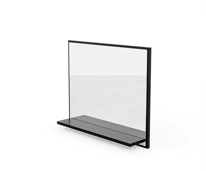 Badspiegel mit Ablage Schwarz - H:50 x B: 60 cm - Bathroom Mirror – Wandspiegel mit Regal – Badezimm