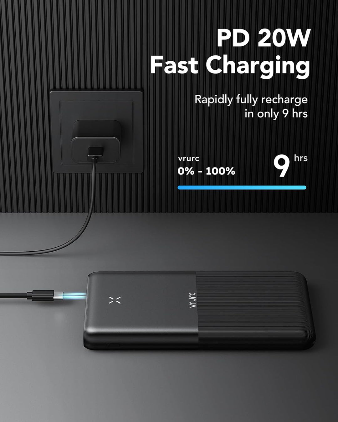 VRURC Power Bank 30000mAh 22.5W Powerbank USB C Schnelles Aufladen Externe Handyakkus mit 4 Ausgänge