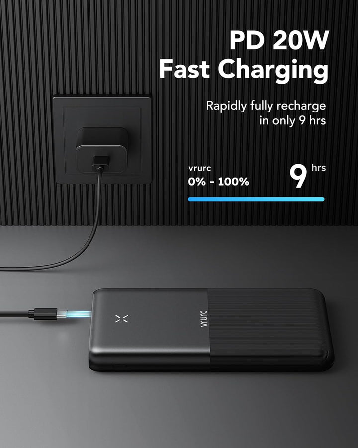 VRURC Power Bank 30000mAh 22.5W Powerbank USB C Schnelles Aufladen Externe Handyakkus mit 4 Ausgänge
