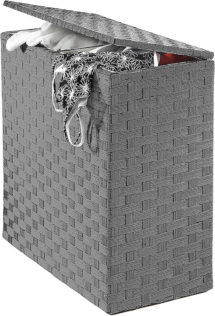 Kobolo Wäschesammler Wäschesortierer - Nylon - weiss schwarz - 125L - 2 Fächer, Schwarz