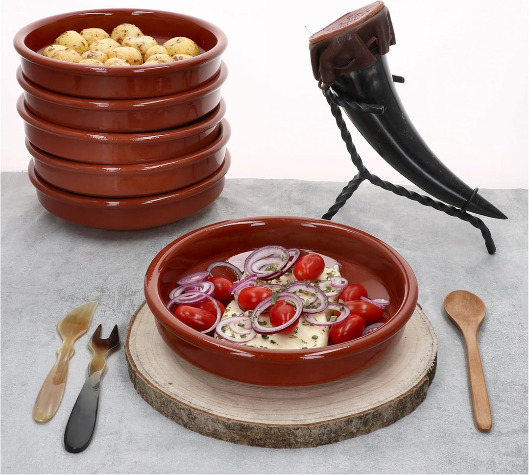 MamboCat Cazuela Schale Bruno Tonware I 6er Set I Ø 20 cm I Grösse L I Mediterran I Glasiert I Unika