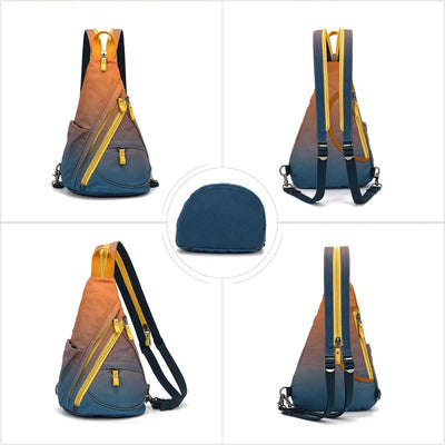 KL928 Canvas Sling Bag Rucksack Damen und Herren – Schulterrucksack Umhängetasche Crossbag Verstellb