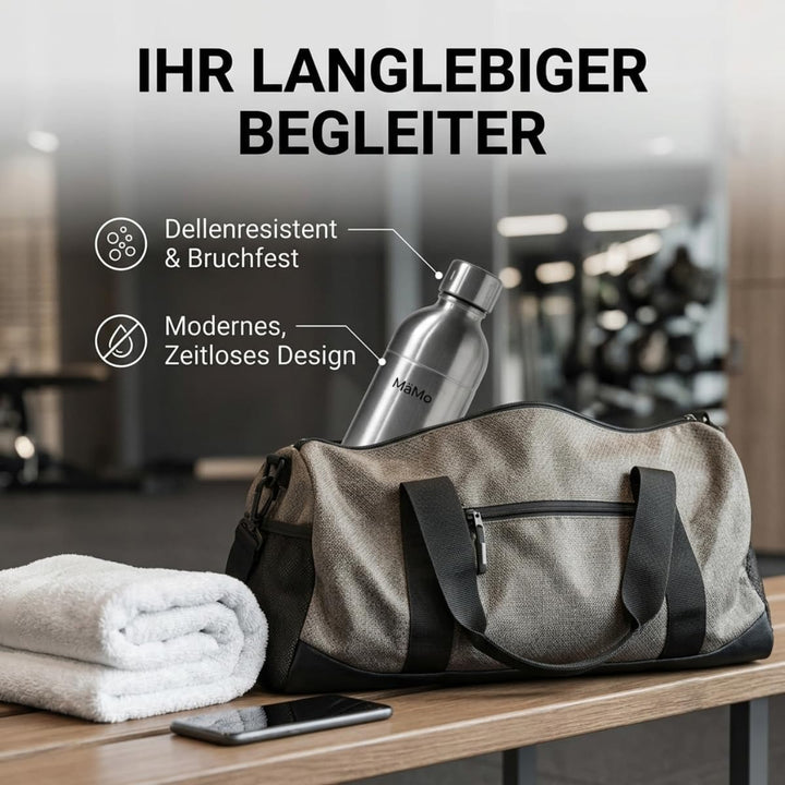 Ersatzflasche, Nur Edelstahl Sprudler: (Silber) | Leicht, robust &amp; ideal für unterwegs. Wiederverwen
