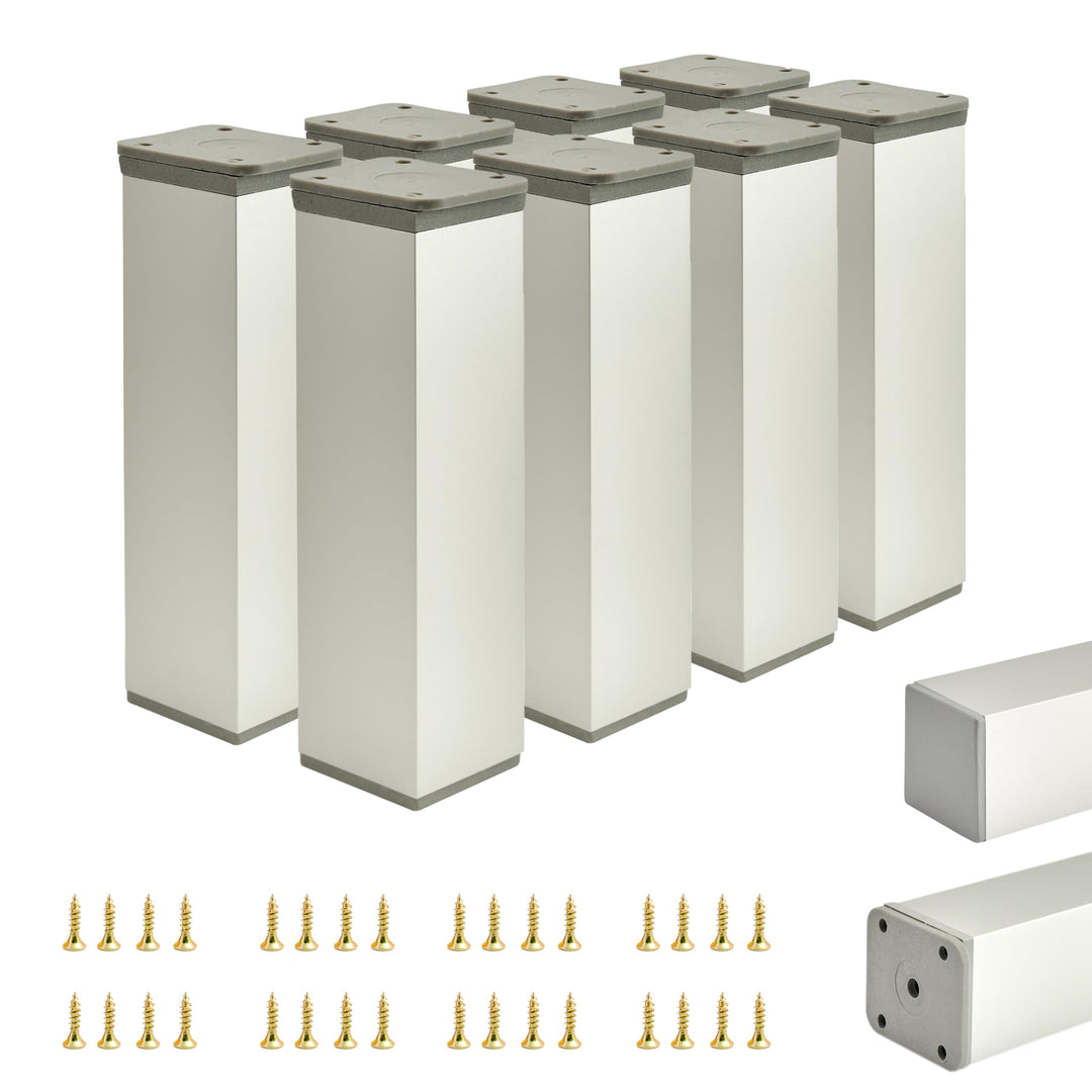 ALUSFERA Möbelfüsse Verstellbar – 8er Set – Schrankfüsse mit Elegantes Design – Füsse für Möbel 40 x