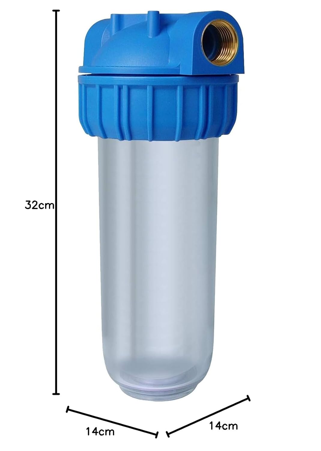 Bbagua GS530771.1 Filterbecher 10" mit Metallgewinde, Halterung und Schlüssel, Kunststoff, 3500 lite