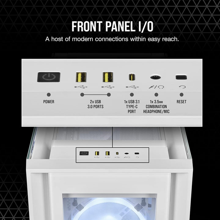 Corsair iCUE 5000X RGB QL-Edition Miditower Gehäuse (Vier CORSAIR QL120 RGB-Lüfter, CORSAIR iCUE Lig