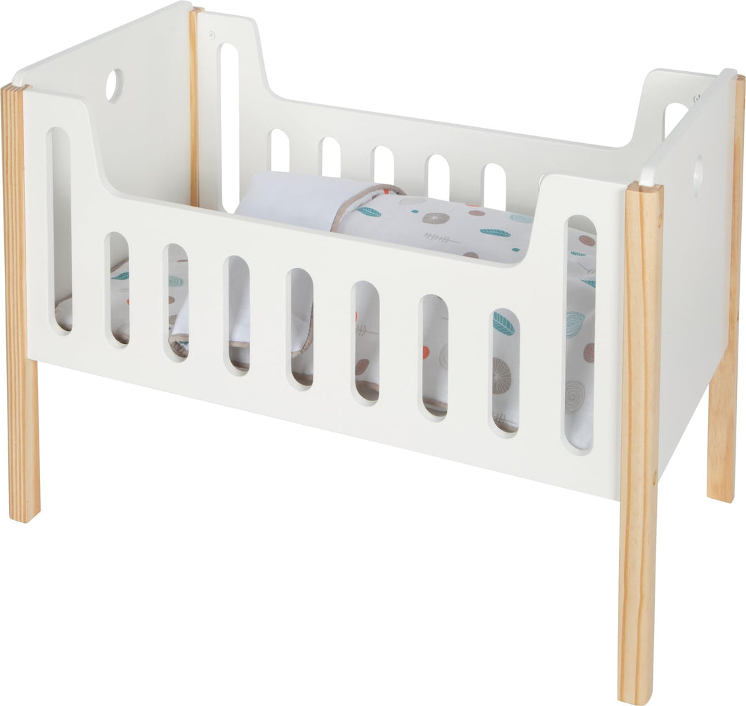 small Foot Cuna de Madera para muñecas Little Button, Incl. Ropa de Cama, para niños a Partir de 3 a