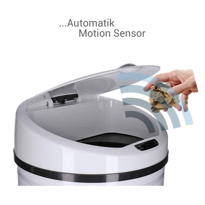 Automatischer Mülleimer mit Sensor 30-60 Liter - rostfreier Abfalleimer mit Bewegungssensor und Klem