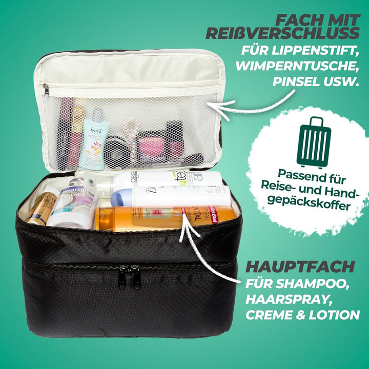 Extra grosser Reise Organizer für Damen, Premium Kosmetiktasche und Kulturtasche für Unterwäsche, Ko