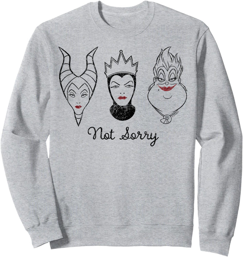 Disney Villains Ursula Maleficent Evil Queen Not Sorry Sweatshirt