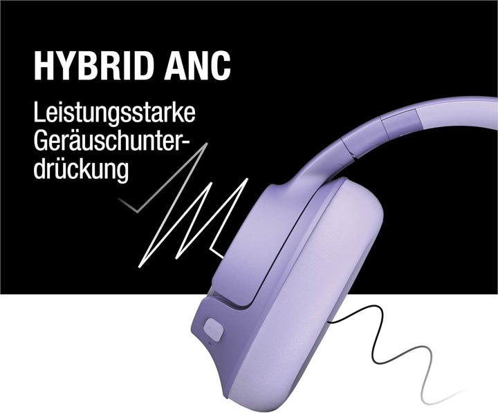 Fresh 'n Rebel Clam Fuse Bluetooth kopfhörer Over Ear mit Hybrid Active Noise Cancelling, mit ENC-Mi