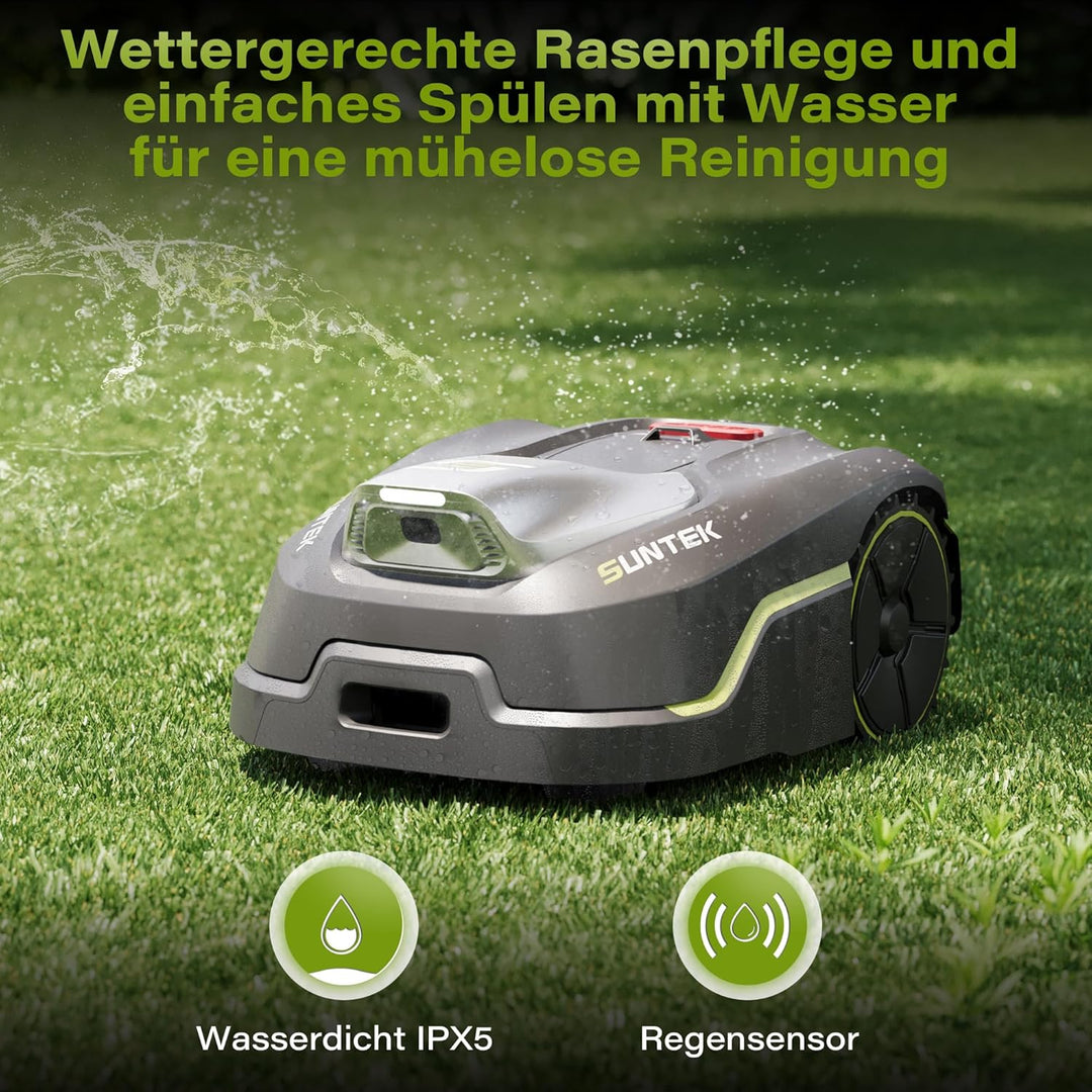 SUNTEK Mähroboter ohne Begrenzungskabel für 500 m², KI Pure Vision Rasenmäher Roboter mit automatisc