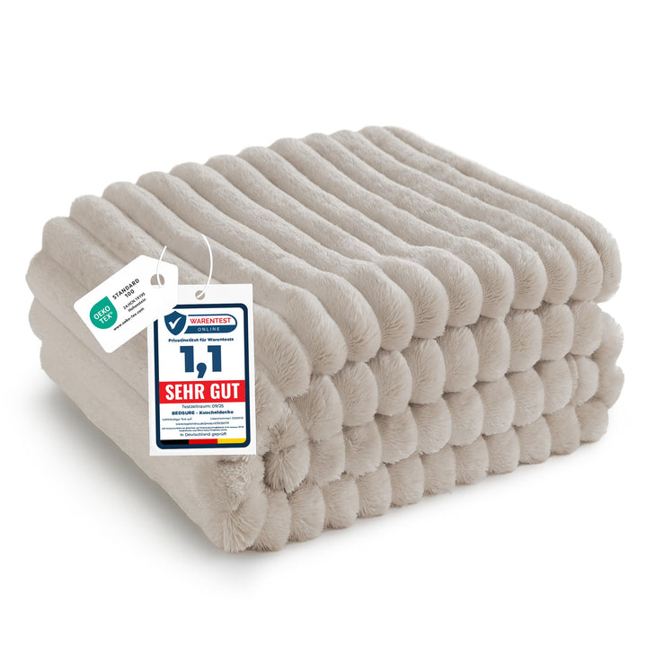 BEDSURE Kuscheldecke für Zimmer Deko - Wolldecke & Fleecedecke, Sofadecke, Weiche Warme Grobe Kordde