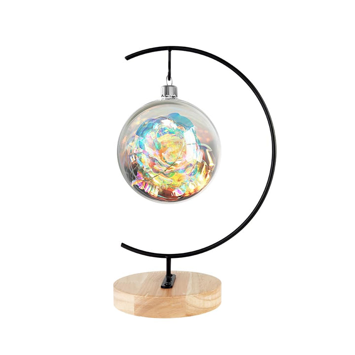 Ornament Display Stand - Runde Holz Eisen Hängende Stand Pflanzen Halter für hängende Glas Globe Air