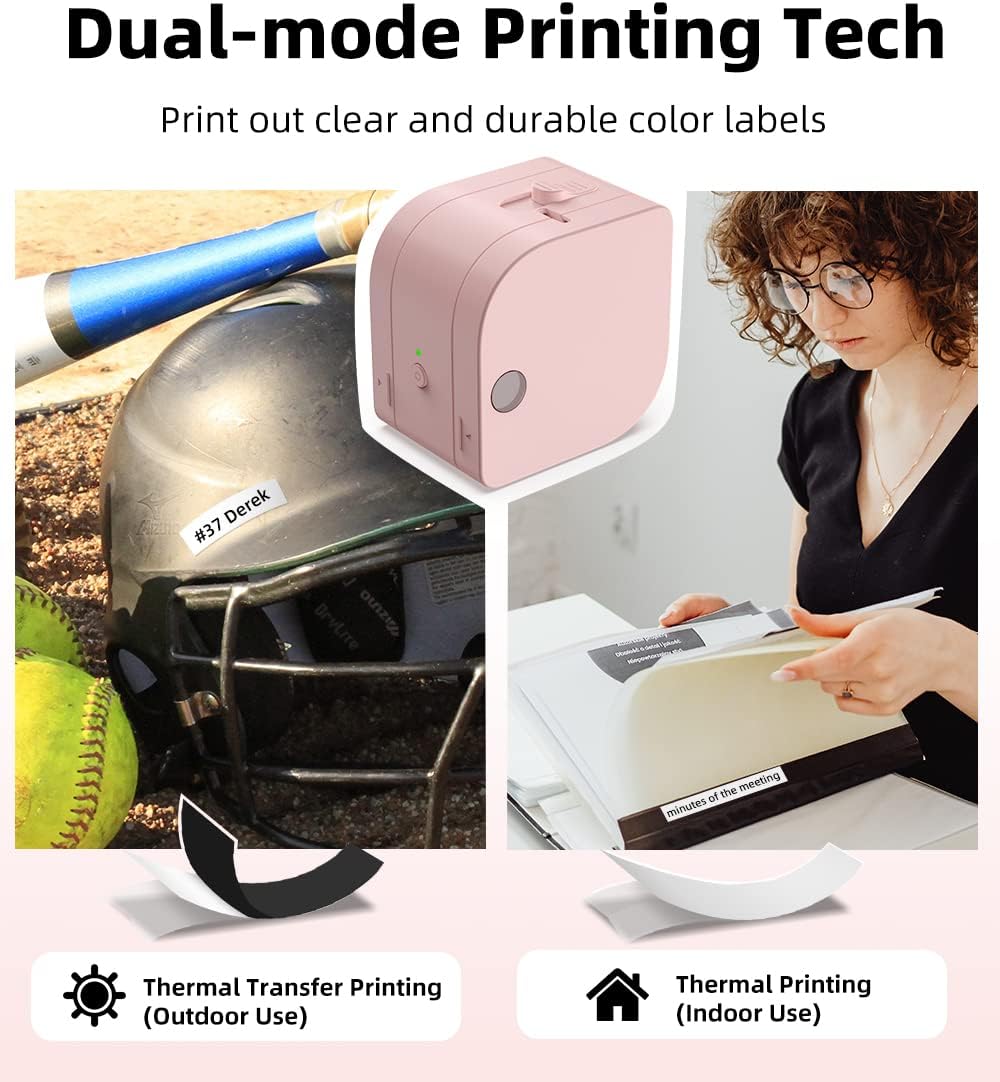 Phomemo P12-Pro Mini Bluetooth Etikettiergerät, USB aufladbares Thermo-Beschriftungsgerät Selbstkleb