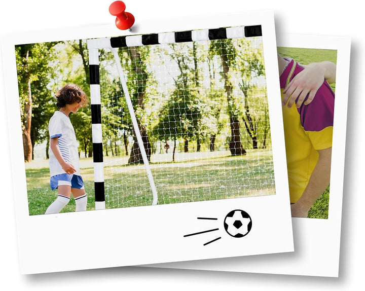 Neo-Sport Fussballtor Fussball Tor für Kinder und Erwachsene Mit Schutzhülle Schwarz Weiss 300x200x1