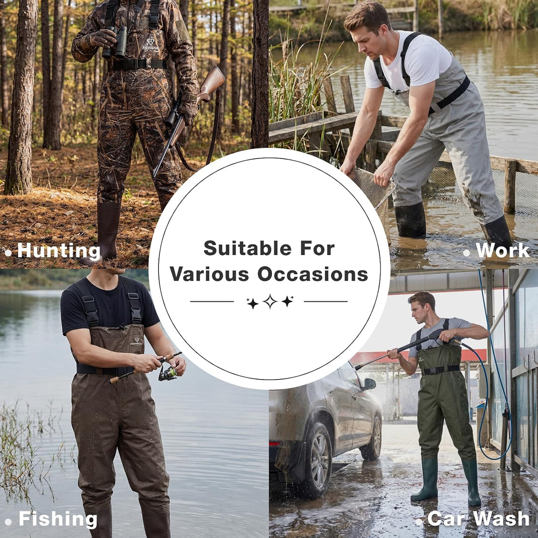 FISHINGSIR Waderbrown Waderwader Marrónbrown Wader angelstiefel Grün M07/W09, Gr&amp;