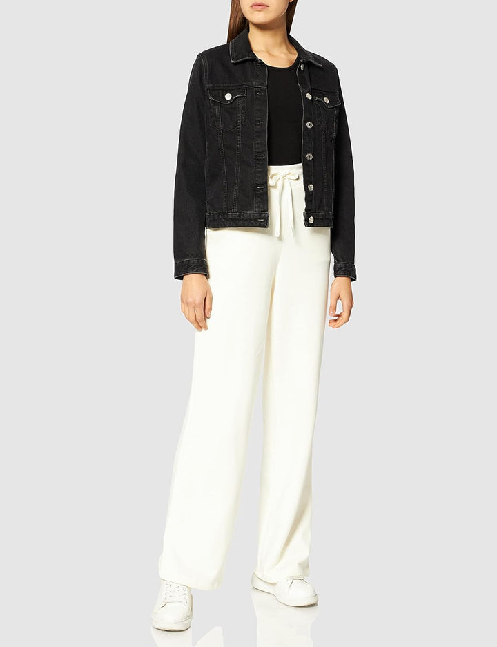 NA-KD Damen Straight Jersey Pants Hose XS Beige, XS Beige