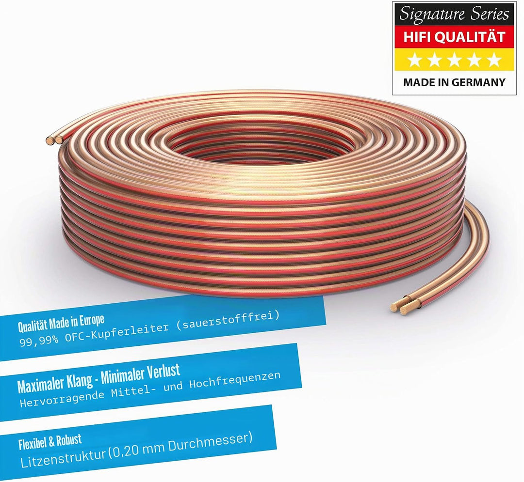 PureLink Lautsprecherkabel OFC 2 x 2,50mm², (0,20mm), 100m, transparent 100m 2 x 2,50mm² (0,20mm) tr