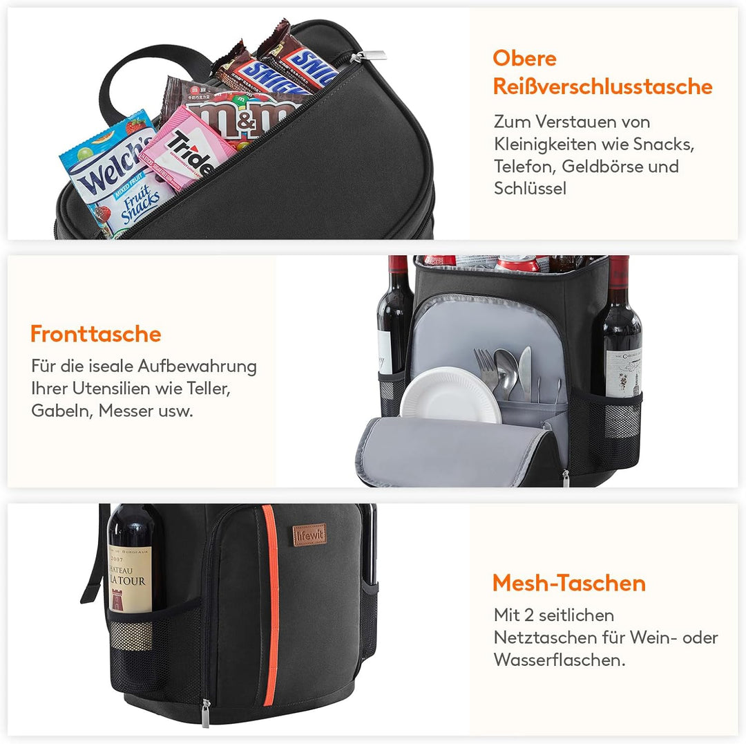 Lifewit 22L Kühlrucksack Auslaufsichere Kühltasche Rucksack wasserdichte Picknickrucksack Isolierte