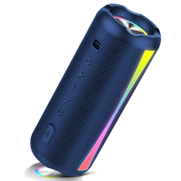 Bluetooth Lautsprecher mit Licht, Musikbox Tragbarer Bluetooth 5.4 Box, 20W Dual Lautsprecher, Duale