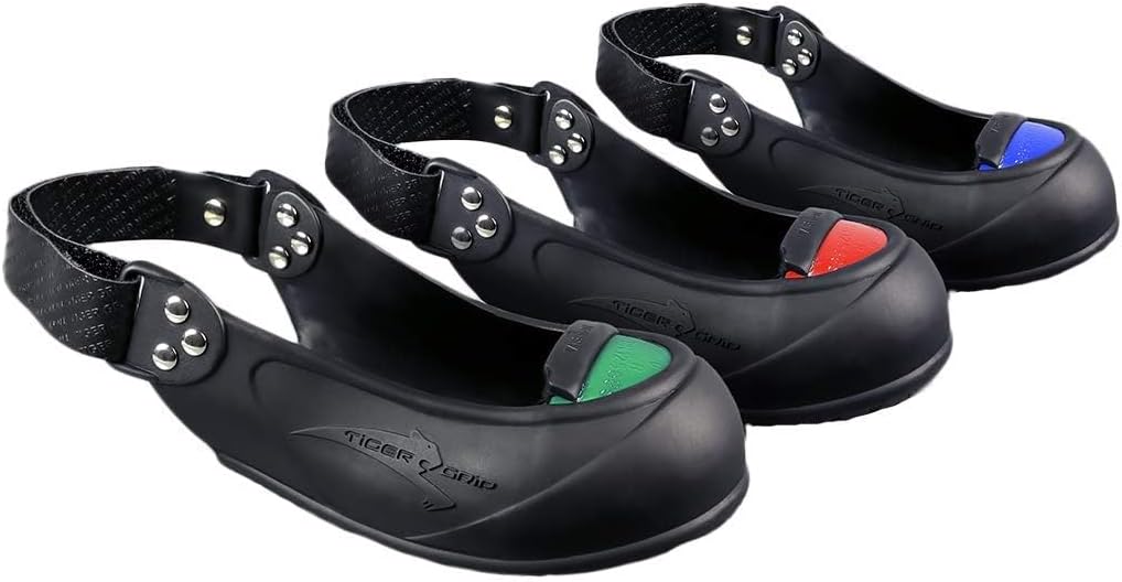 Tiger-Grip VISITOR Sicherheits-Überschuh, schwarz, medium/large (39-43, rot), Schutzkappe, rutschfes