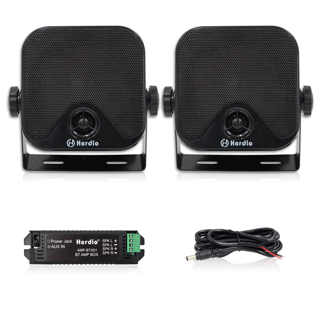 Herdio 100W Wasserdichter Marine Stereo Box Lautsprecher für Boot ATV UTV Heavy Duty Powersport Fahr