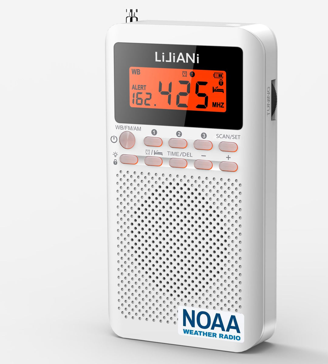 NOAA Wetter-Radio-Notfall AM/FM batteriebetriebenes tragbares Radio mit LCD-Display, digitaler Wecke