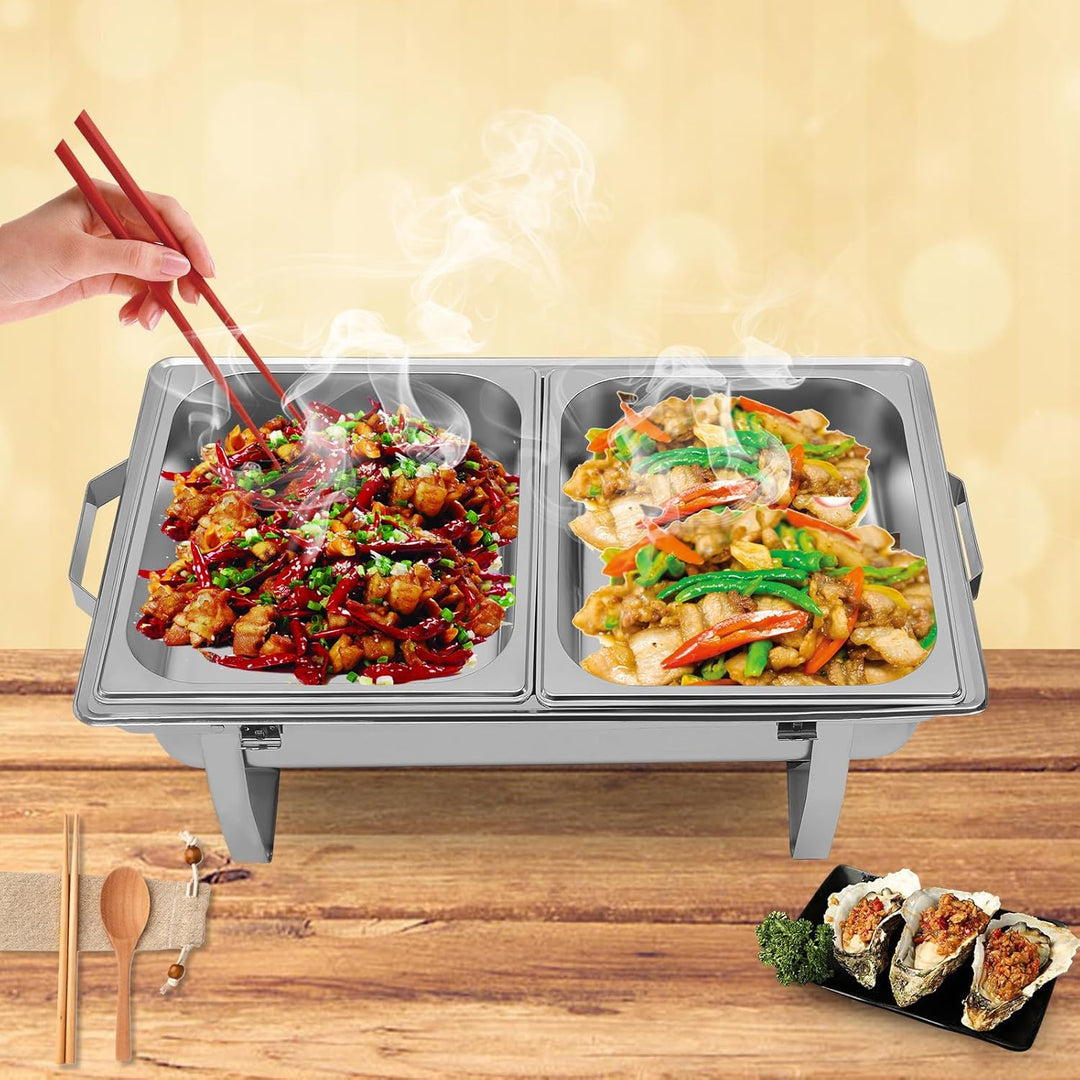 Edelstahl Buffetwärmer Speisenwärmer Chafing Dish Buffet Set - Food Warmer Warmhaltebehälter 8.98Qt